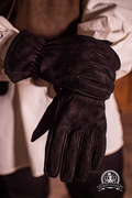 Black Leather Gloves Sascha